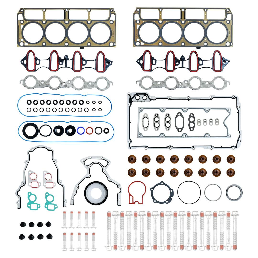 Full Cylinder 5.3 Head Gasket Set with Bolts ES72220 Intake Exhaust Manifold Oil Pan Gasket for 2007-2013 Chevy Silverado Avalanche Suburban GMC Sierra Envoy Yukon Buick 5.3L Engines