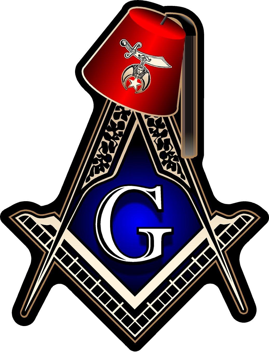 ProSticker 119V (One) Masonic Series Shriner Fez Freemason Compass Decal Sticker (4")