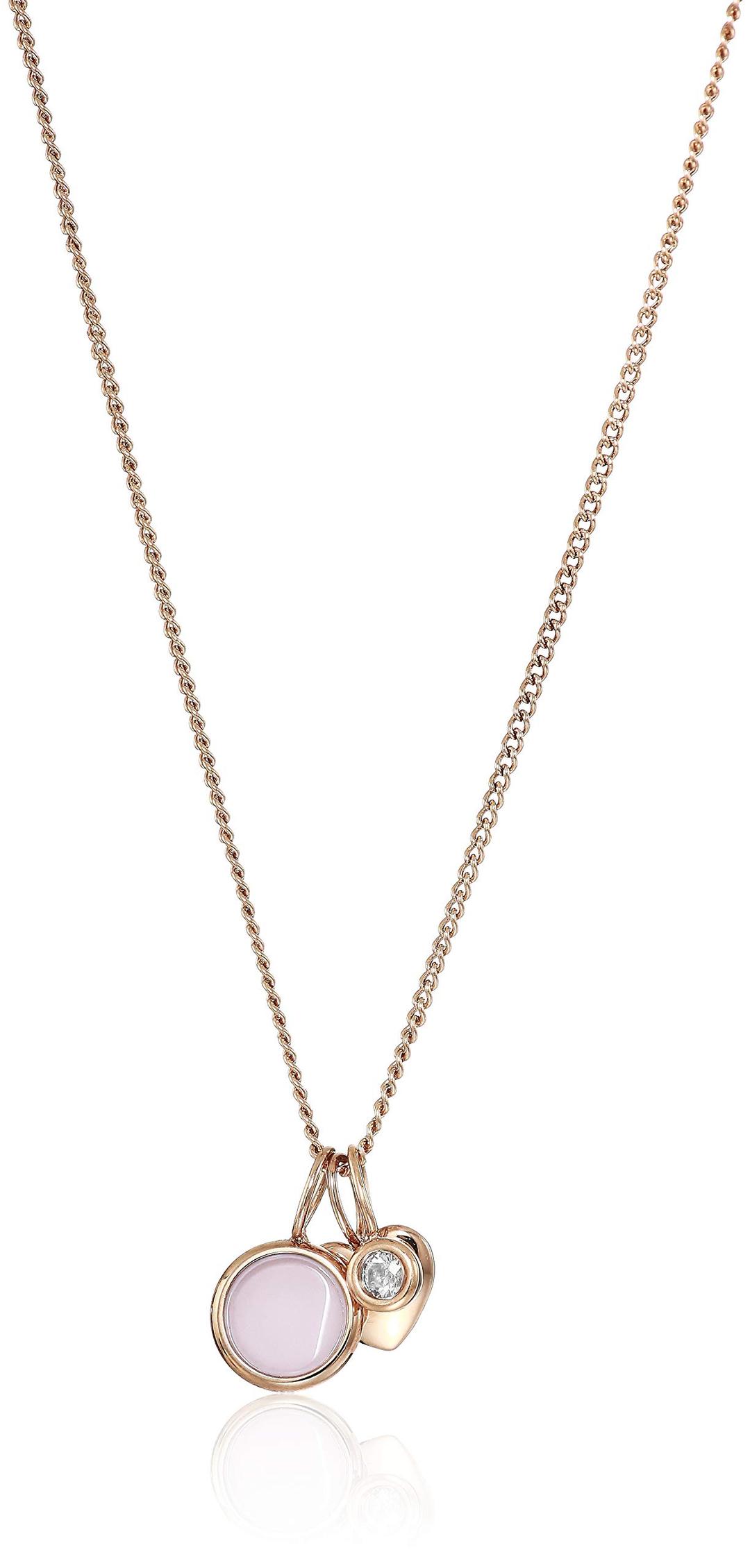 FossilWomen's Rose Gold-Tone Stainless Steel Pendant Chain Necklace for Women