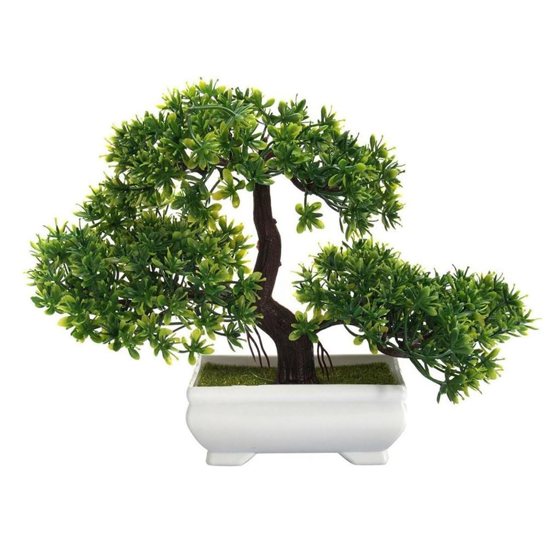 Joyzzz Artificial Bonsai Plants, Easy to Care for Mini Artificial Bonsai Tree Plants, Not Faded No Watering Potted Fake Plant Greenery, Suitable for Home Office Decor Desktop Display