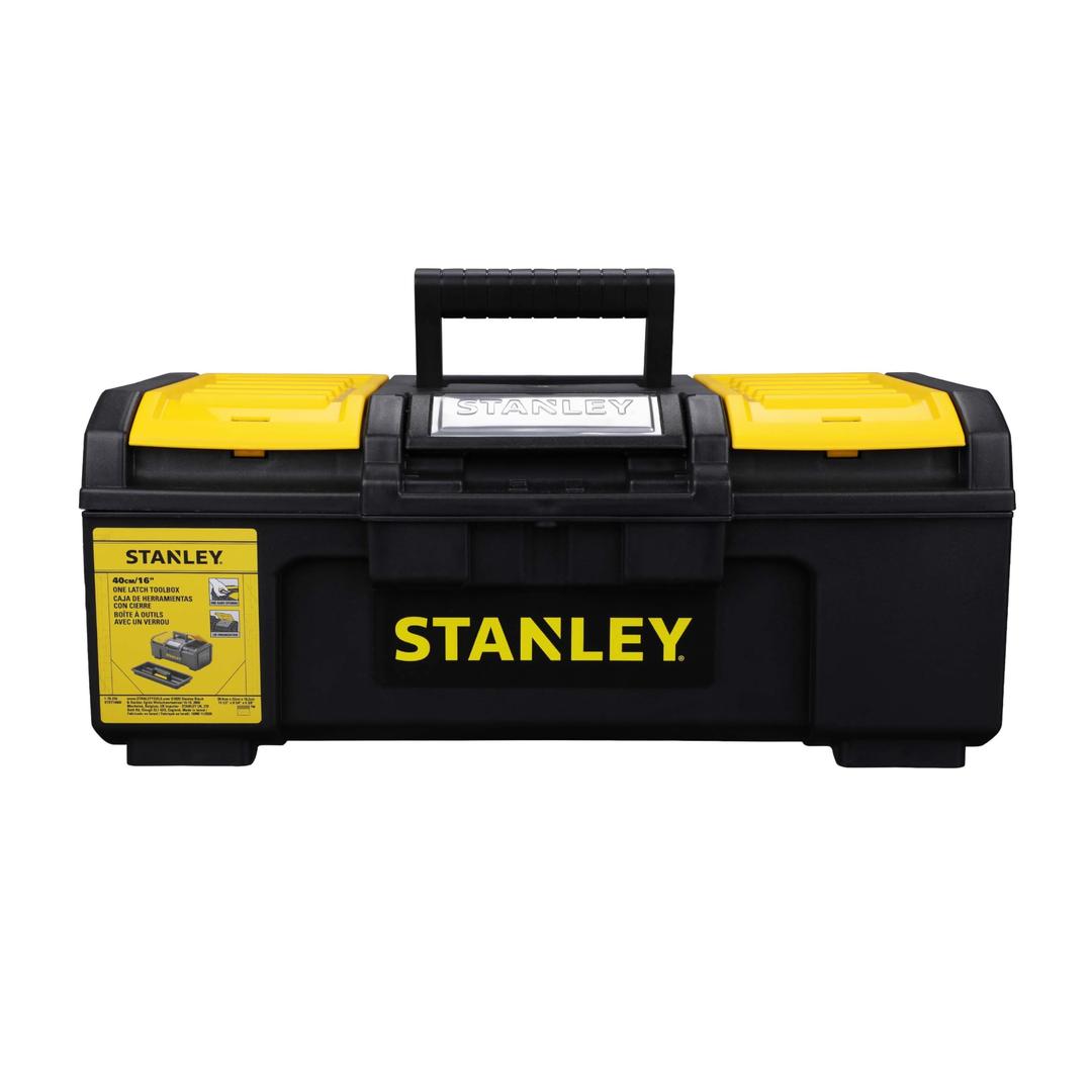 STANLEYDIY Toolbox Storage with 1 Touch Latch, 2 Lid Organisers for Small Parts, 16 Inch, 1-79-216