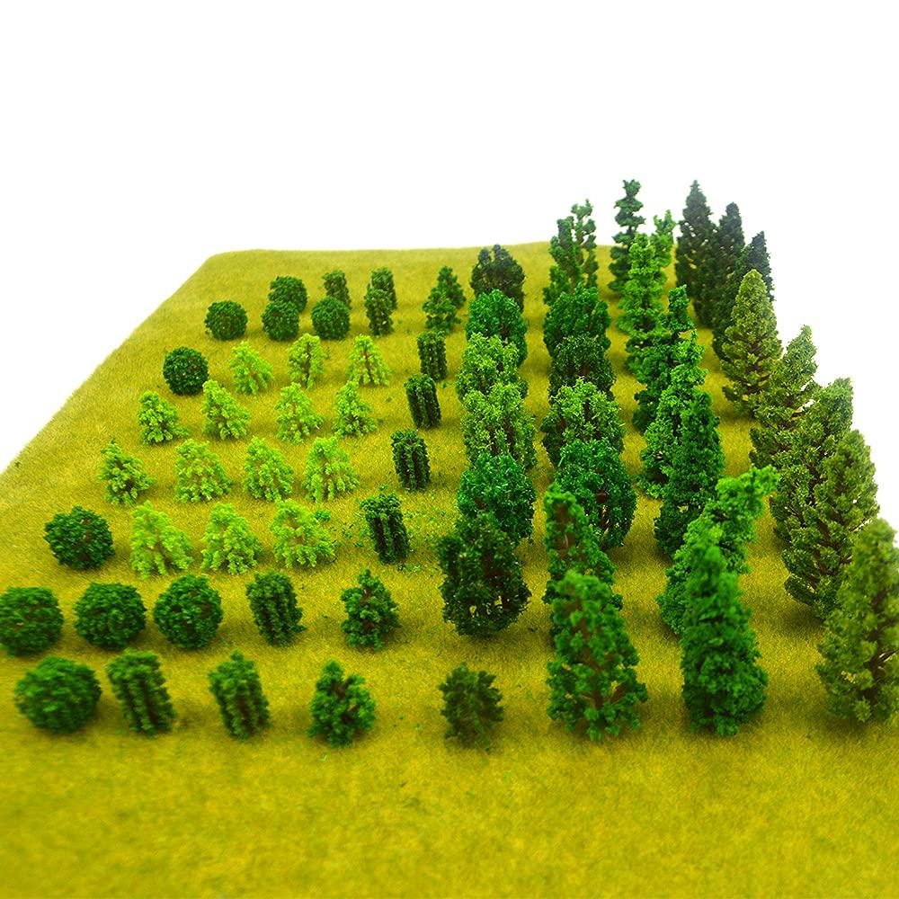 70pcs Mini Model Trees Model Train Scenery Mixed Miniature Trees Artificial Wargame Trees Model Railroad Scenery Diorama Supplies Scenery Landscape