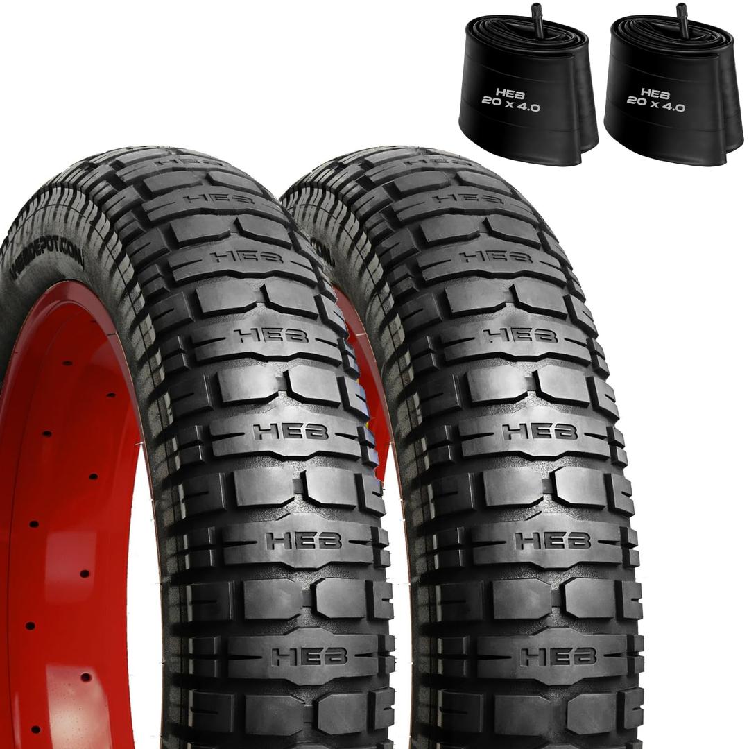 HEB VIPERESS 20x4.0 Fat Tire (Two Tires and Two Tubes) - E Bike Tires and Tubes - Silver Logo