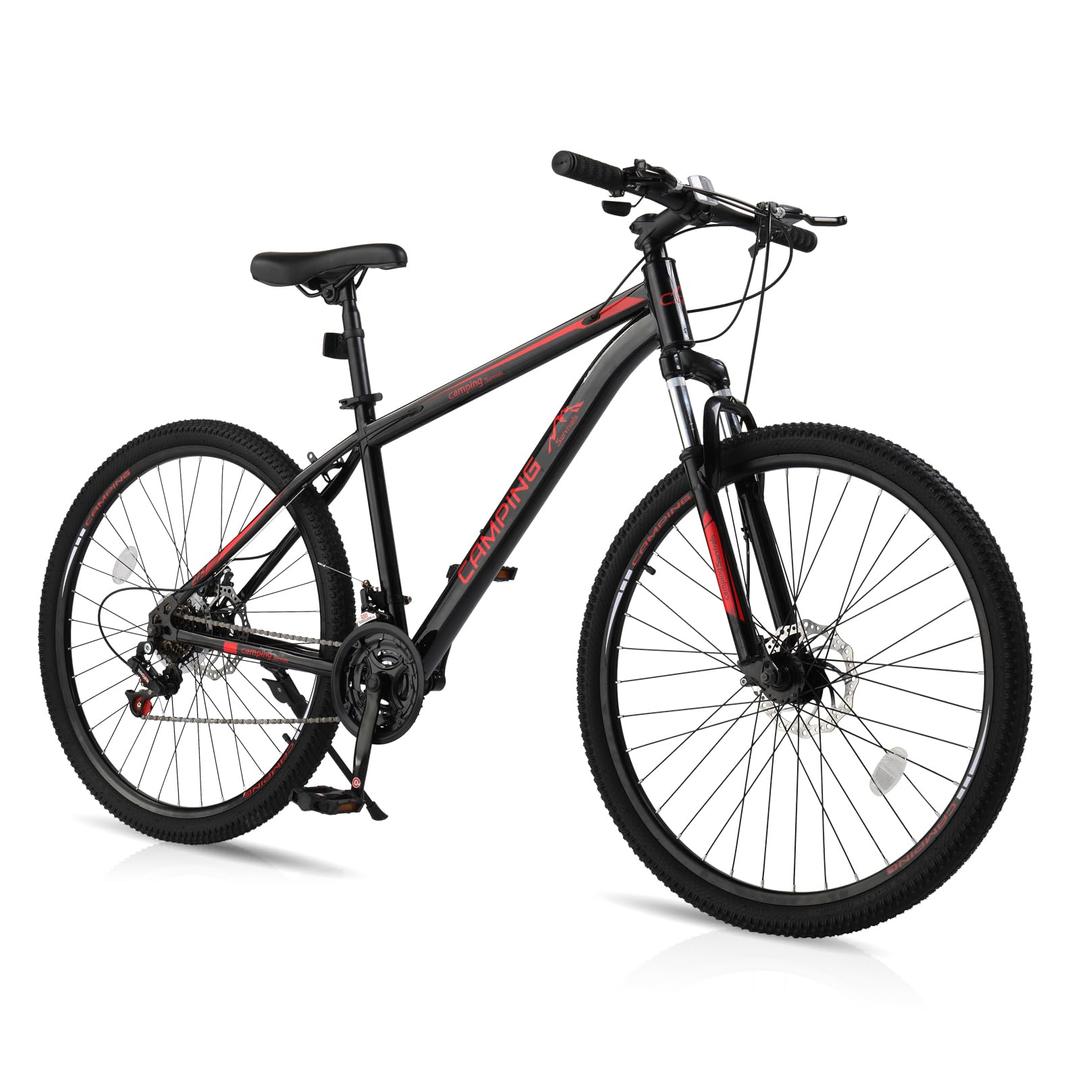 Ktaxon Mountain Bike 26/27.5 Inch Men & Women Mountain Bike 21-Speed Adult Bikes, Double Disc Brake, Suspension Fork, High Carbon Steel Frame