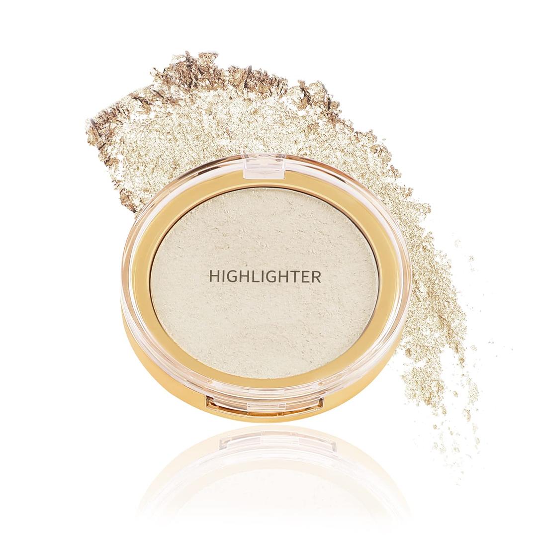 BoobeenHighlighter Powder Palette - Glow Shimmer Illuminator for Face Highlighter Makeup, Long Lasting Brighten Skin