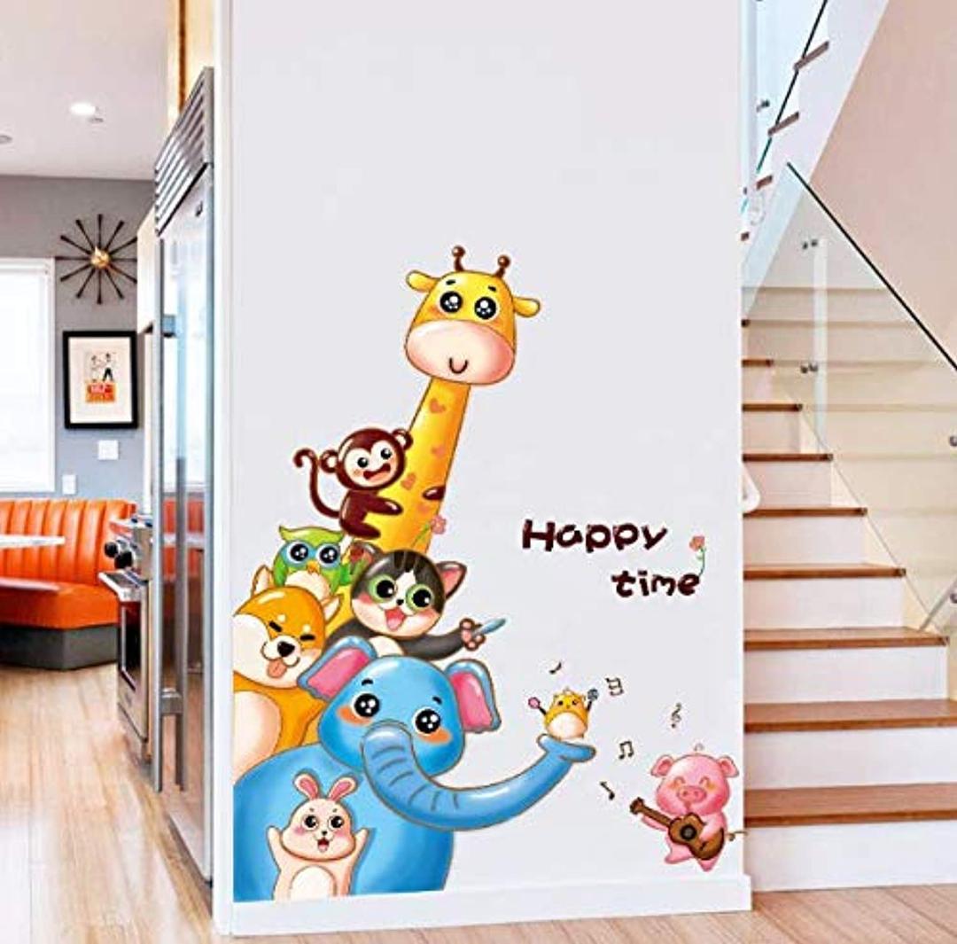 Giraffe Monkey Owl Puppy Bunny Elephant PVC Wall Stickers