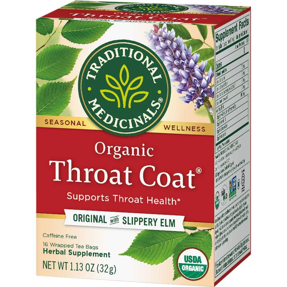 Traditional Medicinals Organic Throat Coat Herbal Tea Caffeine Free, 16 Count