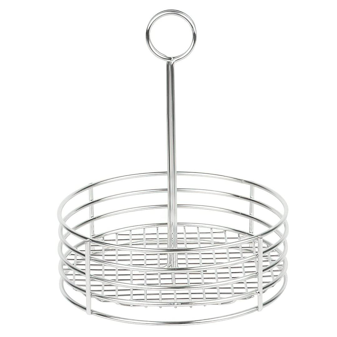 G.E.T. 4-81850 Stainless Steel Round Stainless Steel Condiment Caddy Stainless Steel Table Caddies Collection,7.5"