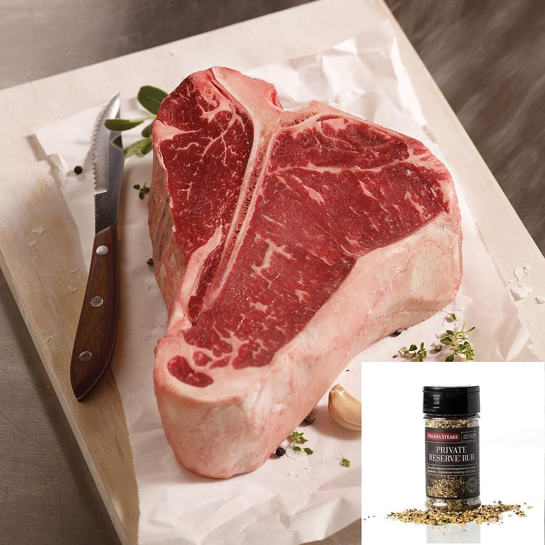 Omaha SteaksKING CUT: 48 oz. T-Bone Steak + Seasoning (KING CUT: 48 oz. T-Bone Steak and Private Reserve Seasoning)