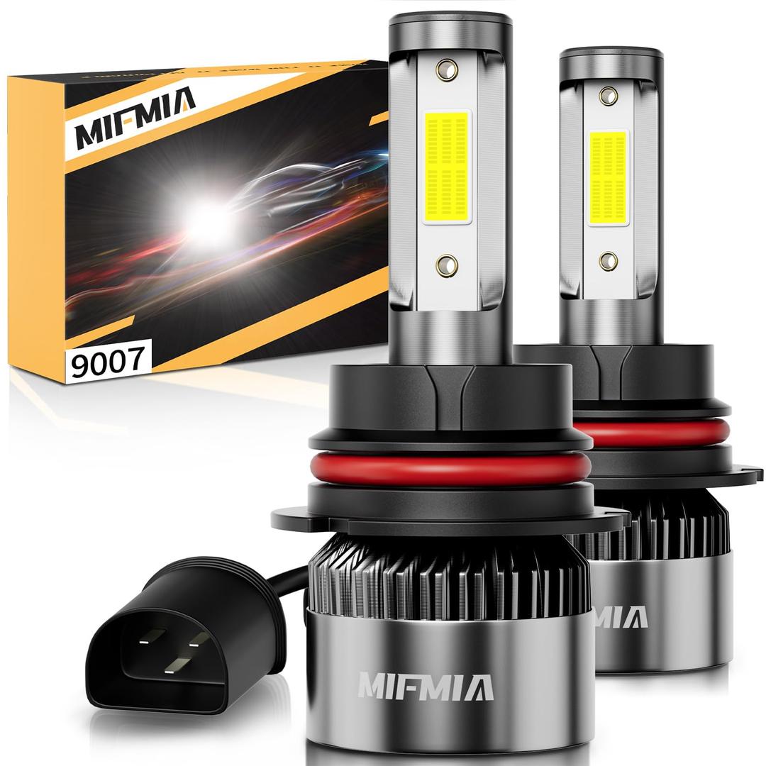 9007 LED Bulbs, 25000LM 700% Brighter 6500K Cool White Backup LED Exterior Fog Lights, 9007 HB5 Bulbs Plug-N-Play IP68 Waterproof, Pack of 2