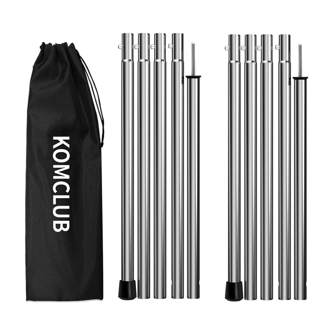 Telescoping Tent Poles Tarp Poles Adjustable Heavy Duty Camping Poles Thickened Stainless Steel Tent Poles for Tarp Set of 2, Camping Backpacking Tarp Awning Canopy Beach Shelter Sun Sails