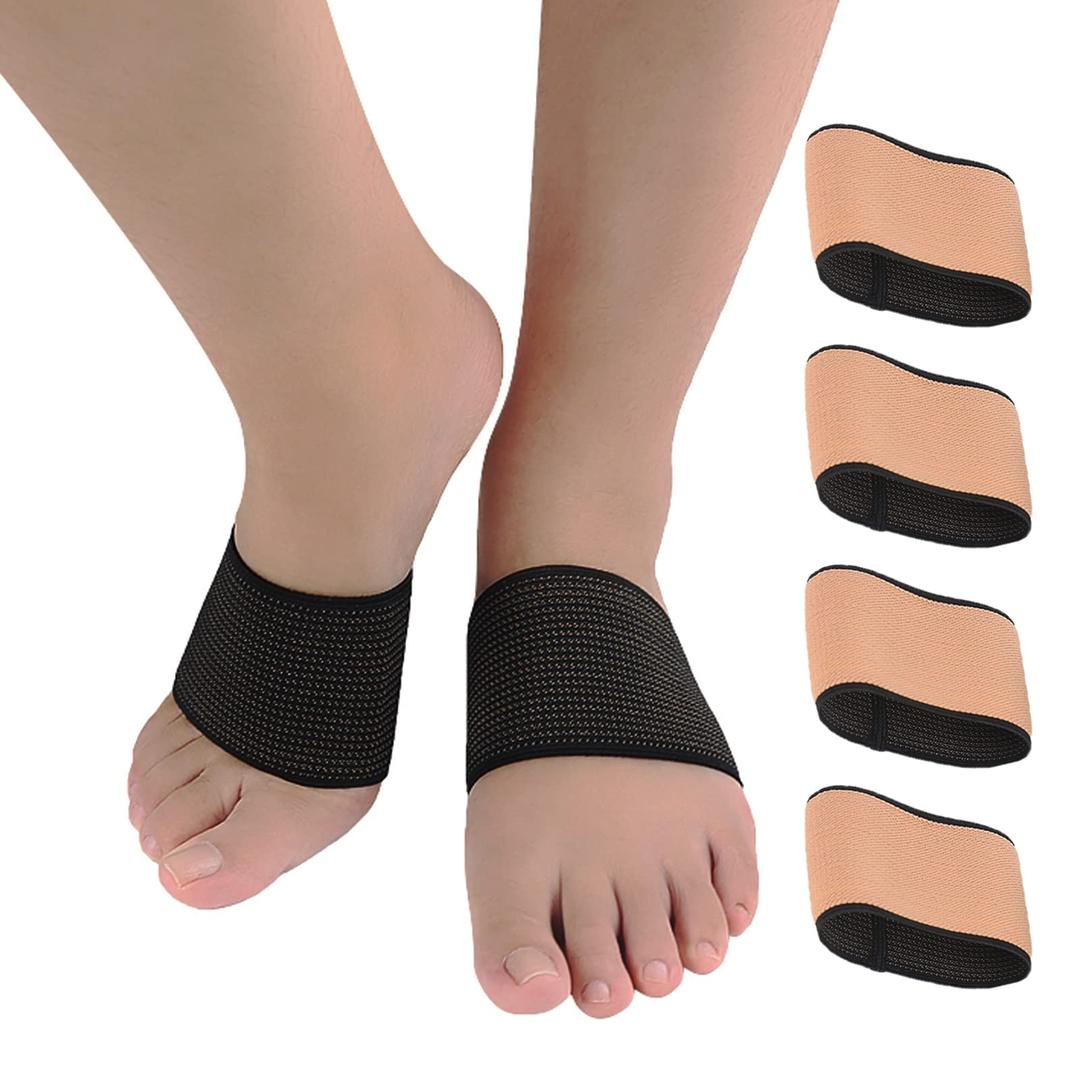 Copper Arch Compression Sleeves (4PCS), Plantar Fasciitis Braces for Foot Care, Foot Support Sleeve for Heel Spurs, Flat & Fallen Arches and High Arch Pain Relief, Arch Support Bands for Women & Men