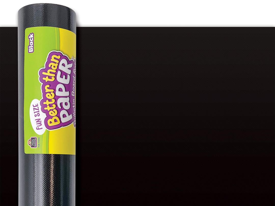 Teacher Created Resources Fun Size Better Than Paper Bulletin Board Roll, 18" x 12', Black