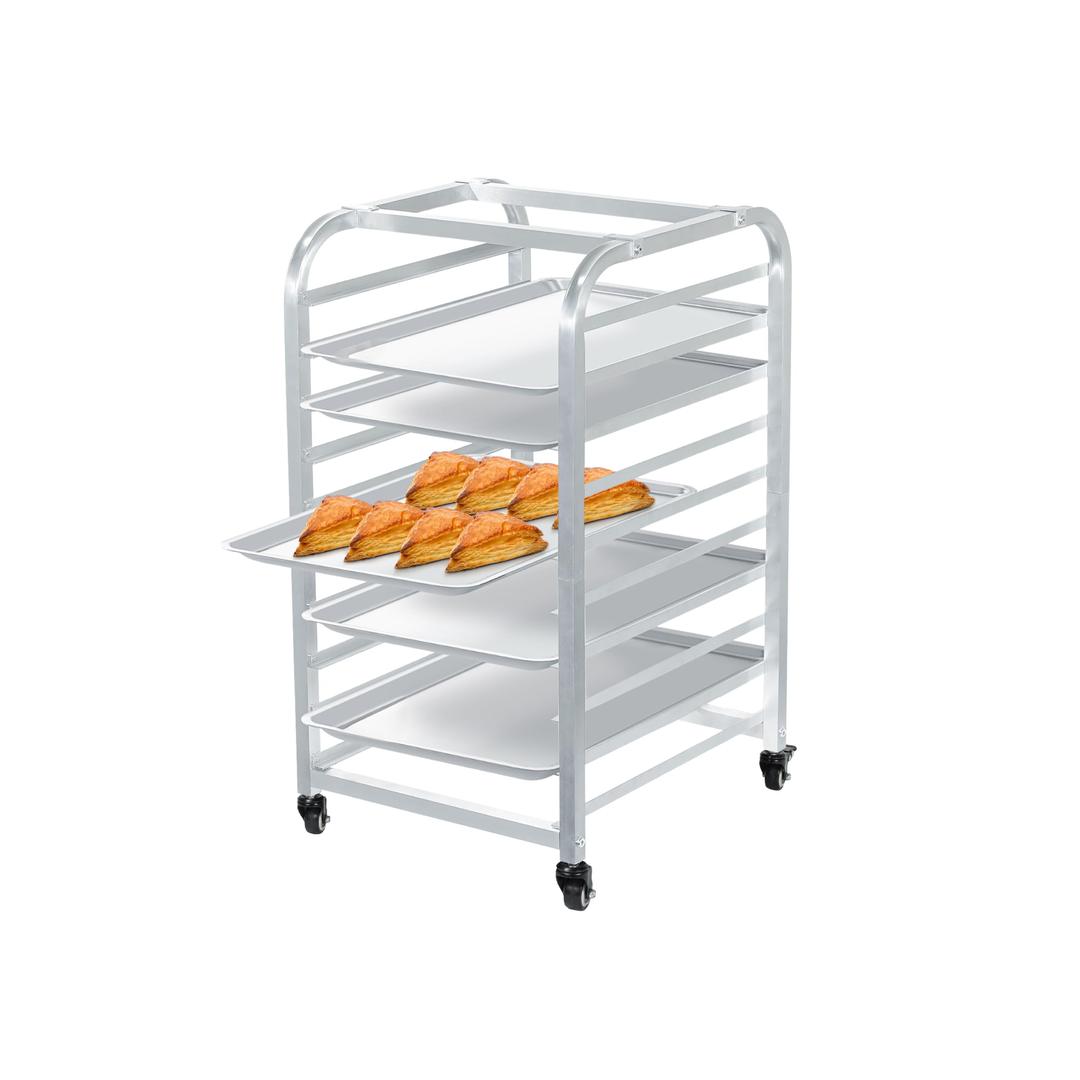 OFFICEROO Bakery Bun Pan Speed Rack - Half Sheet Only, Size Adjusted, Food Trays Cart, for Commercial Baking and Bakers (10 Tiers), Trays Not Included