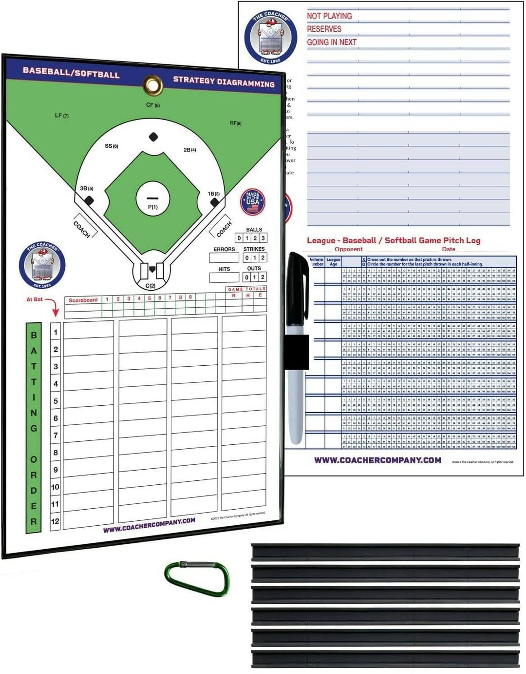 Premium Magnetic Baseball Softball Line-Up Board - Made in the USA