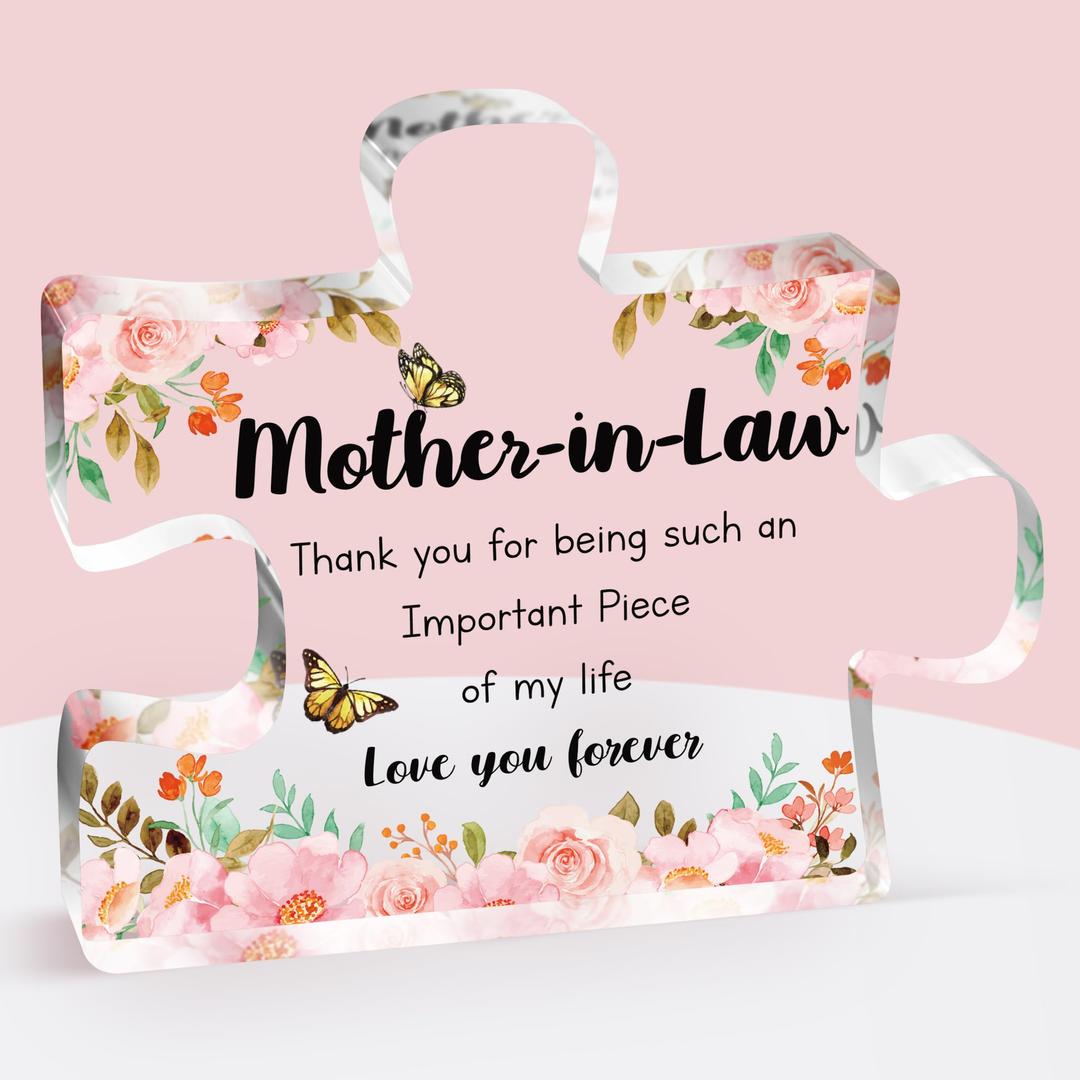 Mother in Law Gifts, Gifts for Mother in Law, Mother in Law Birthday Gifts, Mother in Law Christmas Wedding Gifts Gifts, for Mother in Law, Acrylic Puzzle Piece 3.9 x 3.3 inch.