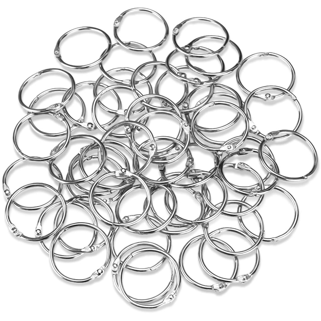 OWLKELAOWLKELA Binder Rings 1 Inch (50 Pack), Loose Leaf Binder Ring, Metal Book Rings, Rings for Flash Cards, Flash Card Rings, Index Card Rings, Clip Rings, Nickel Plated Steel Binder Rings, Key Rings