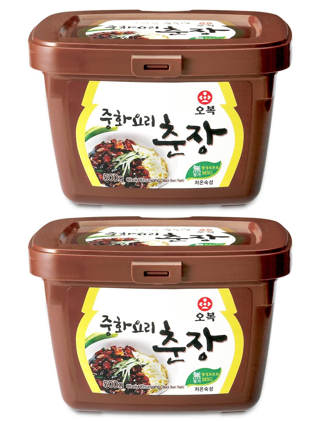 Korean Black Bean Paste Sauce for Jjajangmyeon Zhajiangmian, Jjajang Chunjang 중화요리춘장 - 1.1 Pound (Pack of 2)