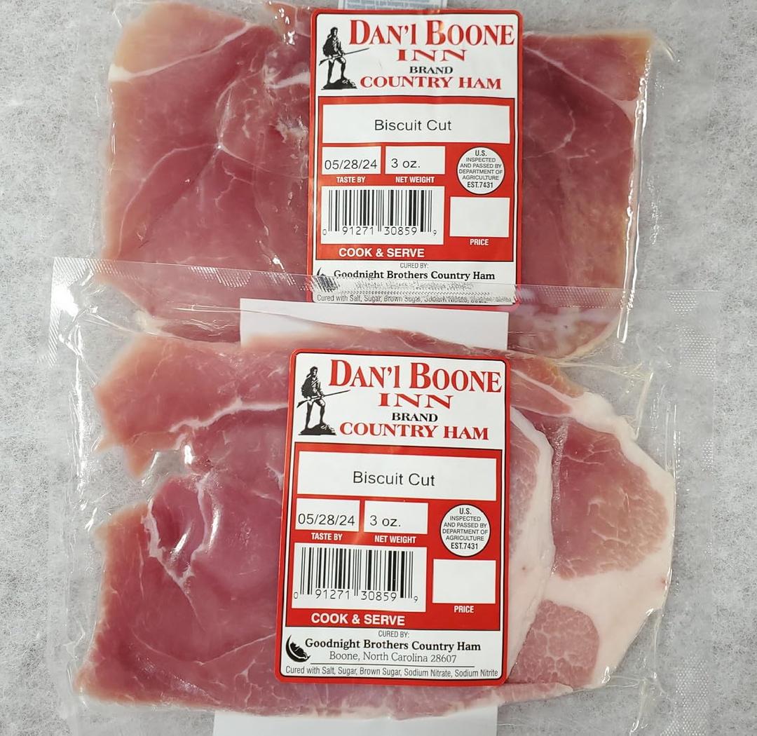 Dan'l Boone Inn Brand Country Ham Biscuit Cut 2-3oz Packs