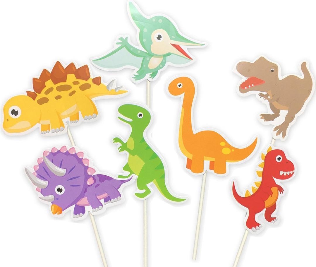 ALISSAR 35-Pack Baby Dinosaur Cupcake Toppers Picks, Dinosaur cake Toppers for Kids Birthday Baby Shower Party Decorations Supplies