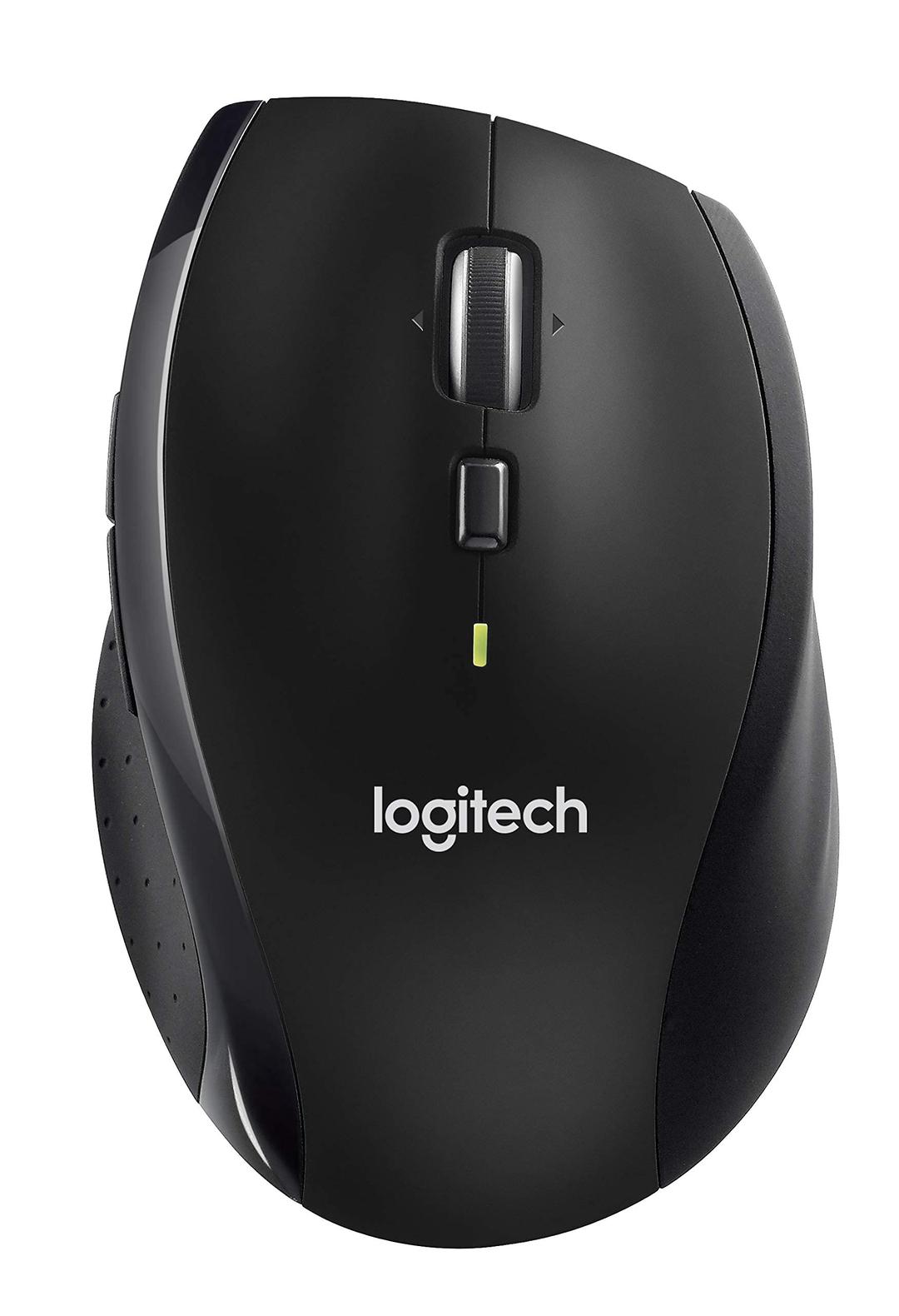 Logitech M705 Wireless Marathon Mouse for PC - Long 3 Year Battery Life, Ergonomic Shape with Hyper-Fast Scrolling and USB Unifying Receiver for Computer and Laptop - Black (Renewed)