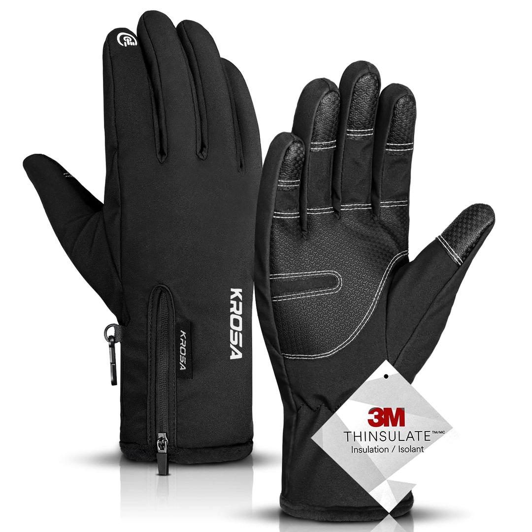 -10℉ Winter Gloves Men Women, 10 Touchscreen Fingers Snow Ski Gloves, Waterproof Cold Weather Gloves