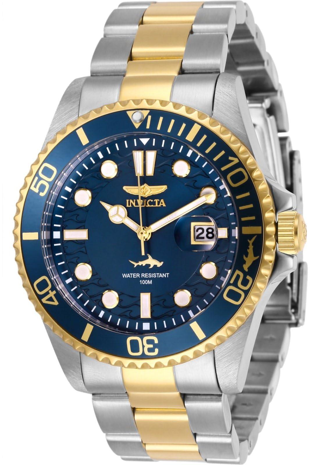 Invicta Mens Pro Diver Quartz Watch, Two Tone, 30021