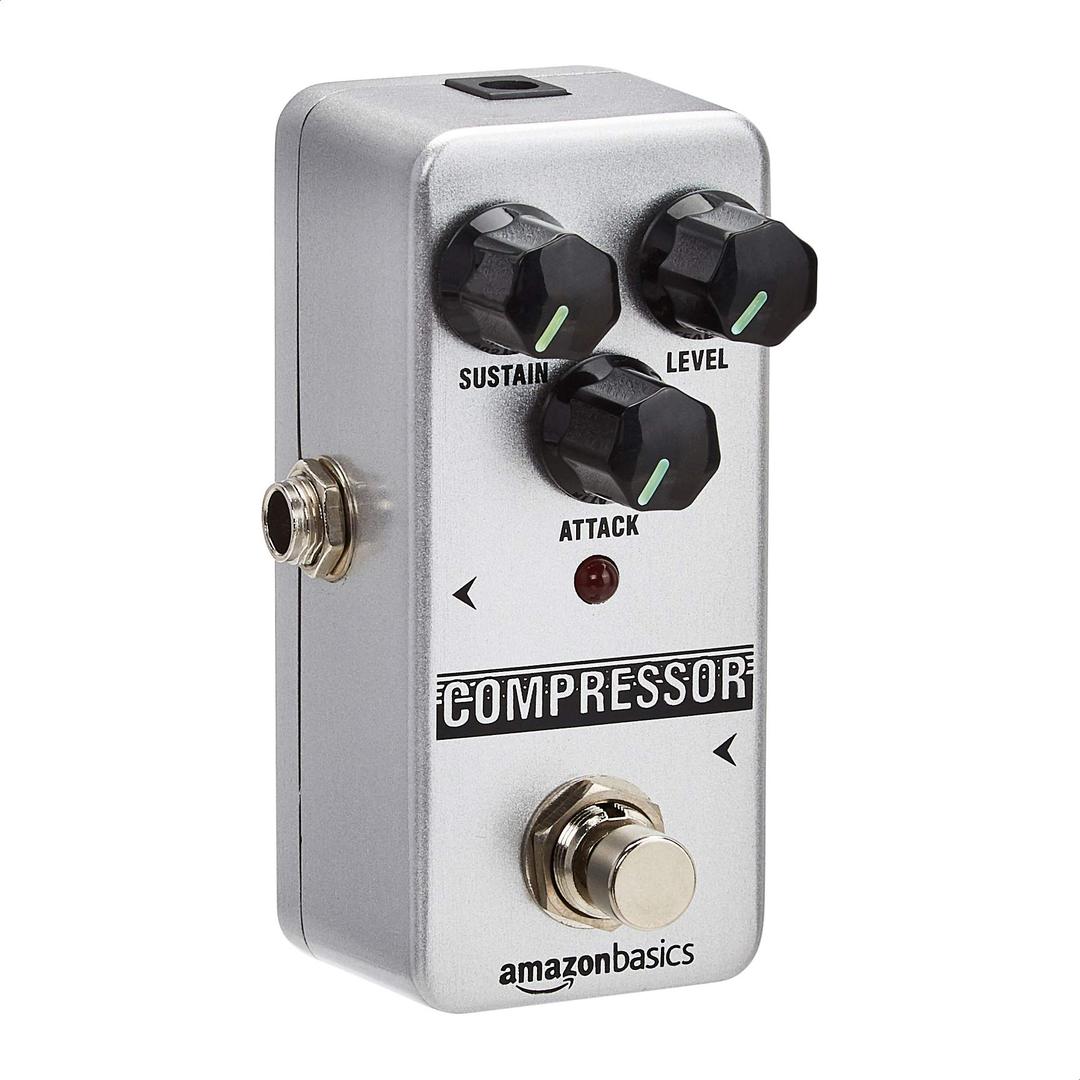 Amazon BasicsCompressor Guitar Pedal, Fully Analog Circuit, Silver