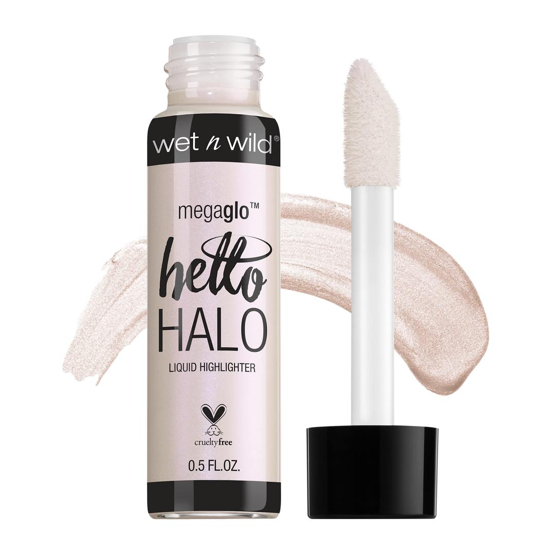 wet n wildMegaGlo Hello Halo Liquid Highlighter Makeup, Shimmer, Glow Halographic