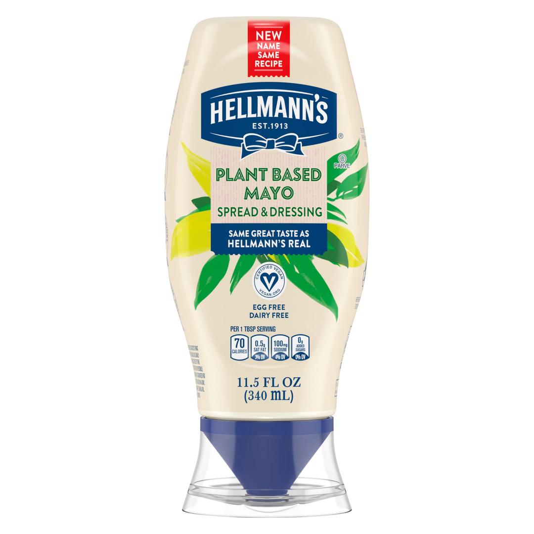 Hellmann's Vegan Dressing and Spread Vegan 1 Ct for a Rich, Creamy Plant-Based Alternative to Mayo Same Great Taste, Plant Based, Free From Eggs 11.5 oz