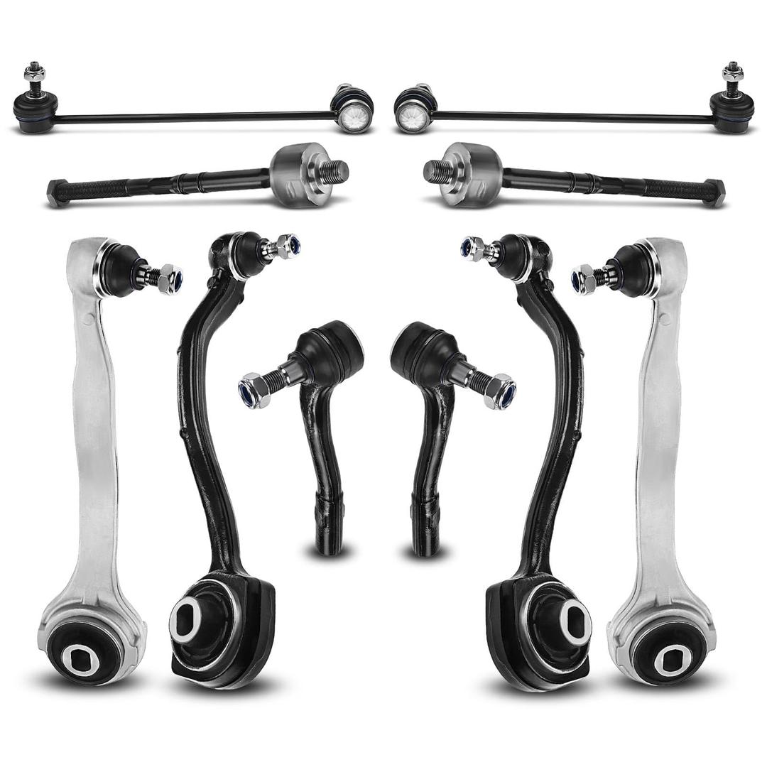 A-Premium 10Pc Front Suspension Kit, Upper & Lower Control Arm, Inner & Outer Tie Rod End, Sway Bar Link, Compatible with Mercedes Benz C230/240/280/320/350 2001-2007 & CLK320/350/500/550 2003-2009