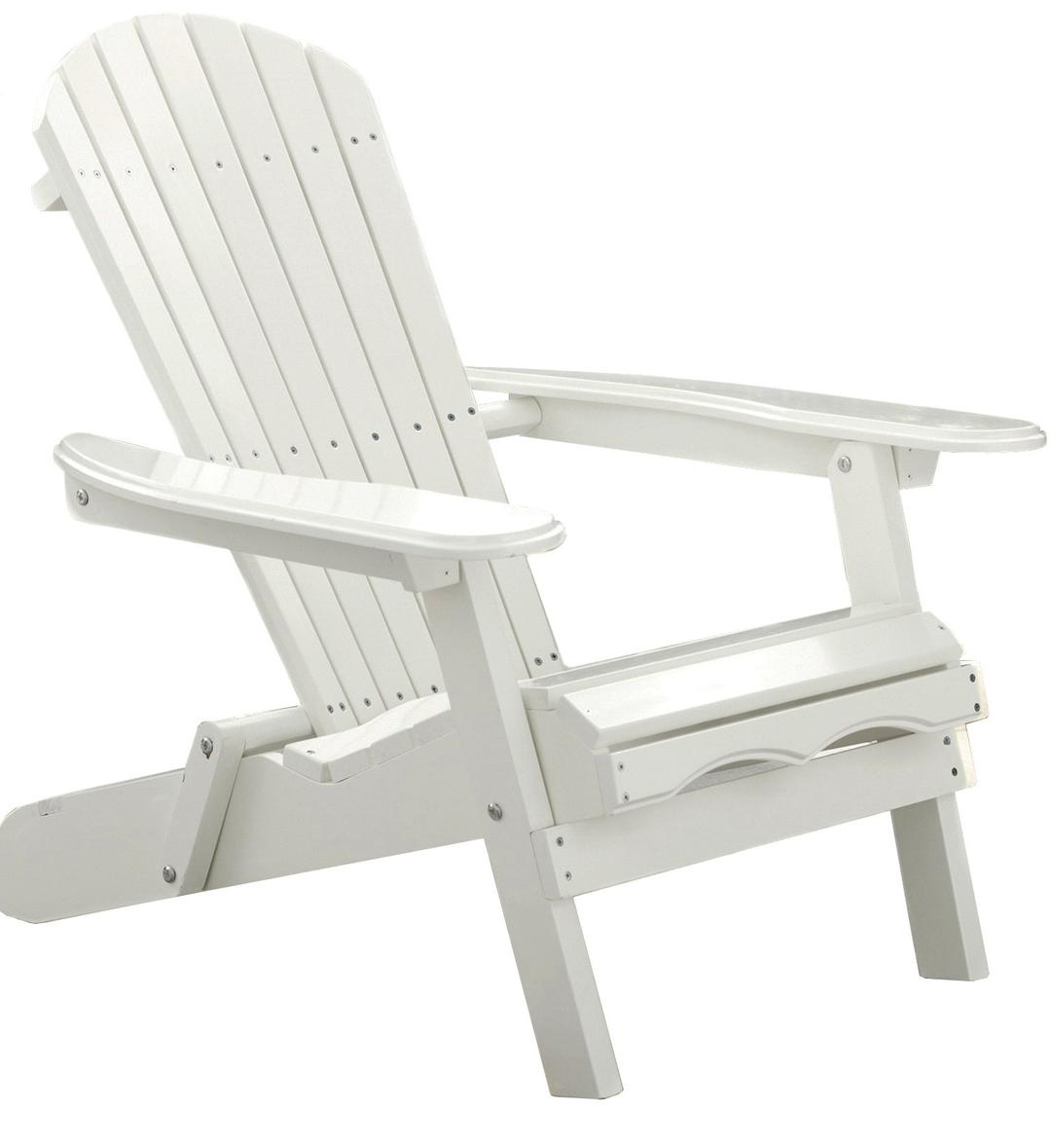 Merry Garden Foldable Wooden Adirondack Chair, Outdoor, Garden, Lawn, Deck Chair, White