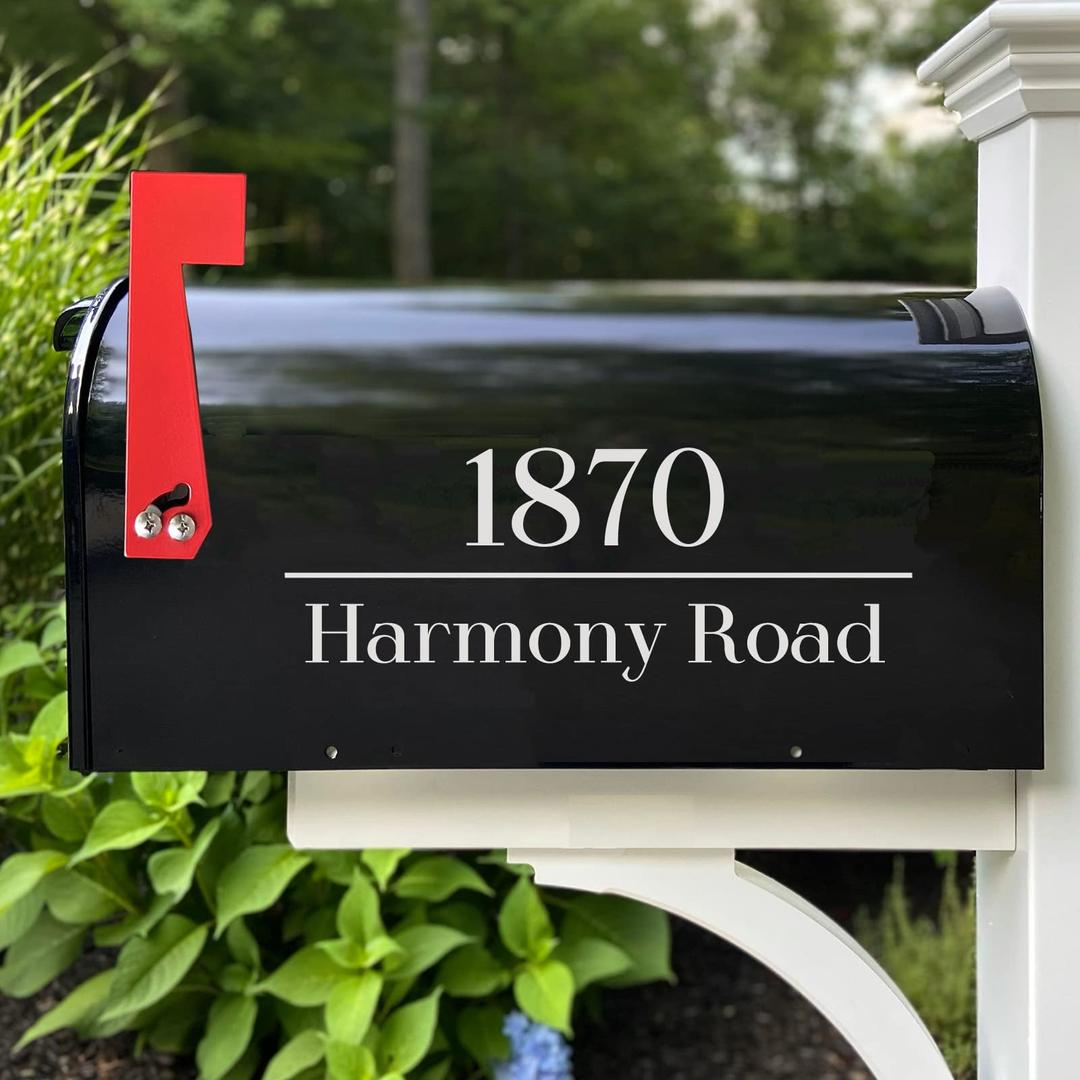 Mailbox Numbers Street Address Reflective Vinyl Decal, Personalized House Numbers for Mailbox, Custom Apartment Office Stickers - CMN02