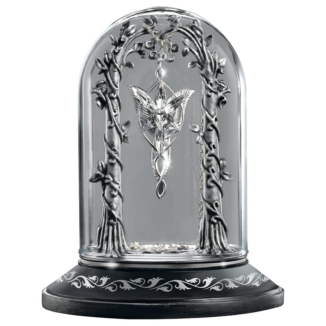 The Noble CollectionThe Noble Collection The Lord of the Rings Arwen Evenstar Pendant Display - 5.5in (14cm) Pewter and Glass Dome Display - Officially Licensed Film Set Movie Props Gifts