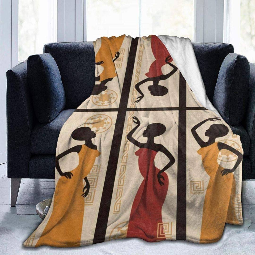 Beautiful African American Women Vintage Throw Blanket Plush Microfiber Flannel Fleece Blanket 50X40 Inch for Bed Sofa Couch Camping Travel