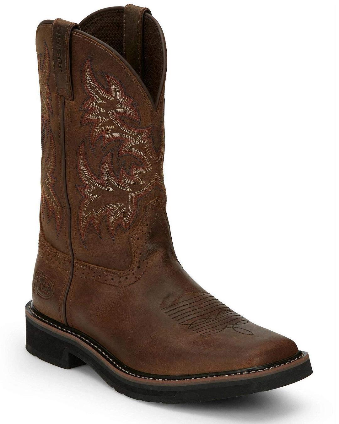 Boots Men's Stampede Pull-On Square Toe Work Boot