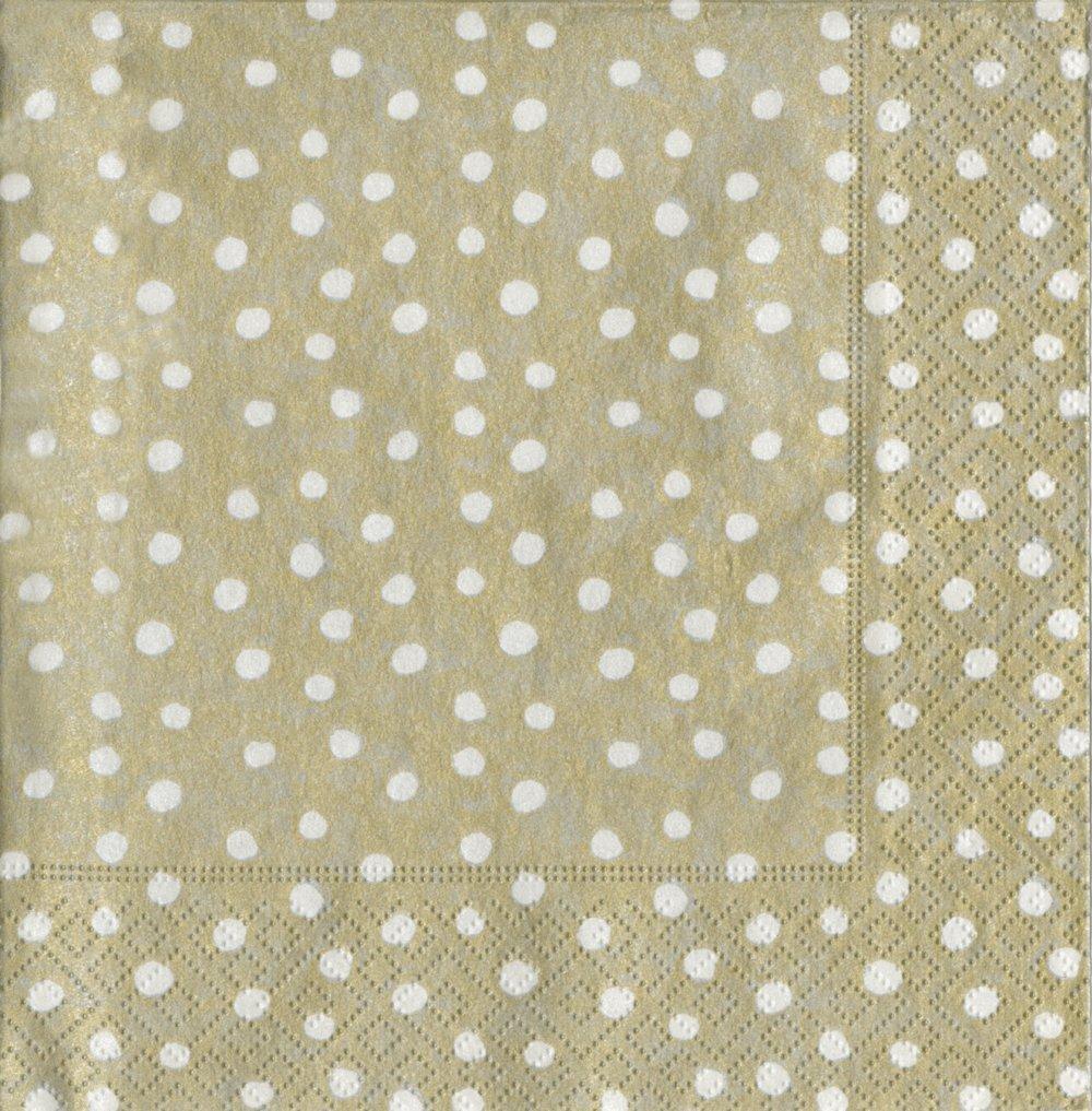 Entertaining with Caspari Dots Luncheon Napkins, Platinum, Pack of 20