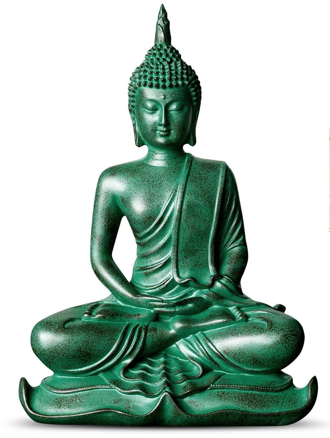 Buddha Statue for Home Decor,6.18" Antique Thai Shakyamuni Sitting Statue Resin with Bronze Finish, Great Decoration for Meditation Altar