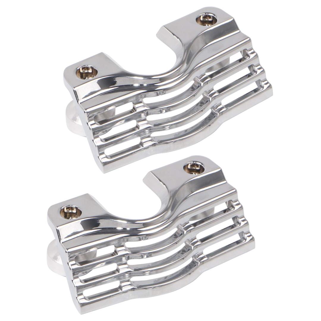 Chrome Finned Slotted Spark Plug Head Bolt Covers for Harley Touring Electra Glides Road Glides Road Kings 1999-2016,Street Glides & Trikes 2009-2016