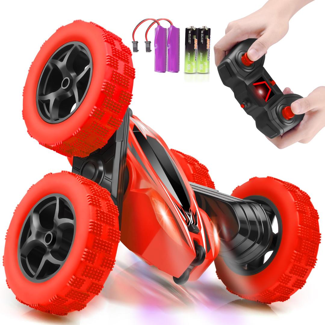 Remote Control Car, RC Cars Toys 2.4GHz 4WD Fast RC Car Kids Toys, Double Sided 360° Rotating Monster Truck Toys for Girls RC Truck Toy Cars for Boys