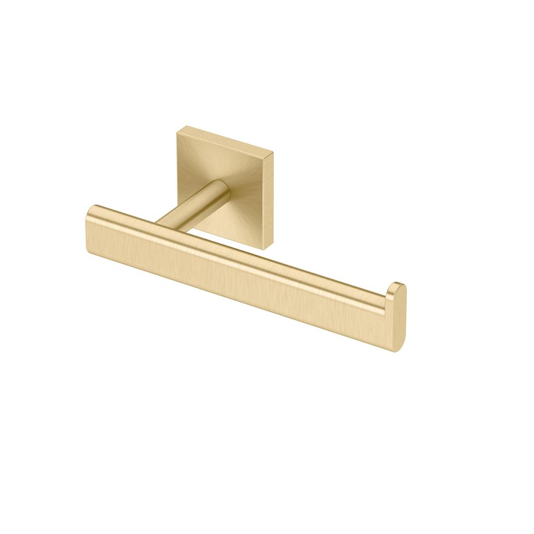 Gatco 4063 Elevate Bathroom Single Post Euro Style Toilet Paper Holder, Brushed Brass