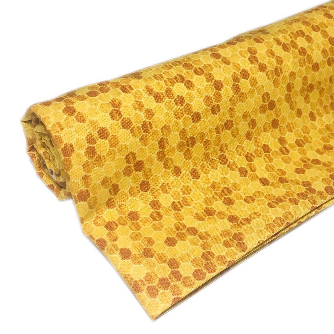 Tonisnono 1 Yard - Cotton Fabric Charm Bee Honeycomb Precuts Fabric (Great for Quilting, Sewing, Craft Projects & More) (color68)