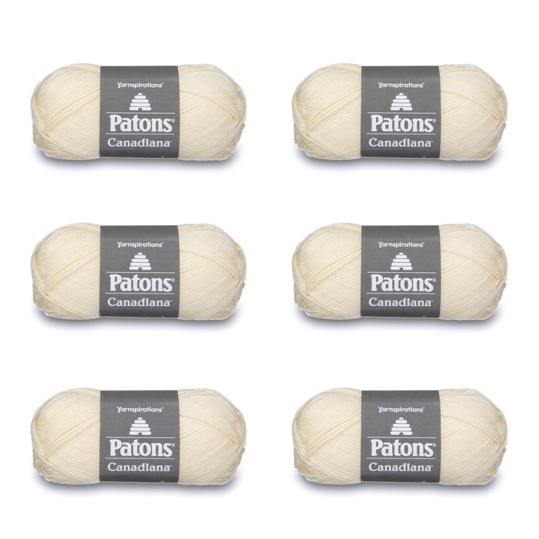 PATONS Canadiana Aran Yarn - 6 Pack of 3.5oz/100g - Acrylic - 4 Medium - 205 Yards - Knitting/Crochet