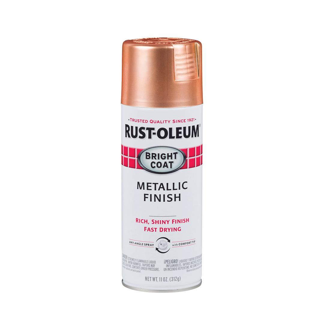 Rust-Oleum314417 Stops Rust Bright Coat Metallic Spray Paint, 11 Oz, Copper