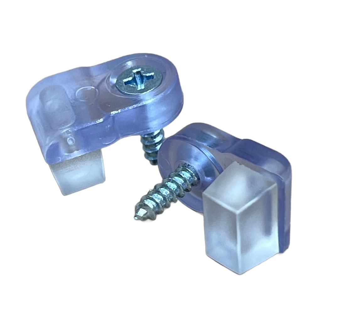 Glass Retainer Clips / “Clear “Glass Clips with All Hardware /Choose Your Offset Size (9/32” 5/32” or 5/16”) 10 Glass Retainer Clips per Order by E.H.C. (5/16" Offset)