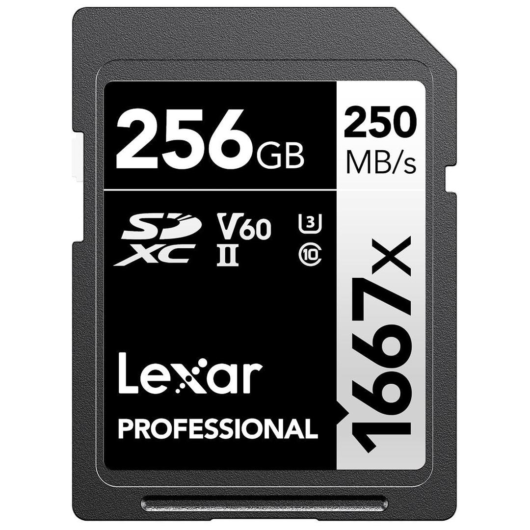 Lexar 256GB Professional 1667x SDXC Memory Card, UHS-II, C10, U3, V60, Full-HD & 4K Video, Up To 250MB/s Read, for Professional Photographer, Videographer, Enthusiast (LSD256CBNA1667)