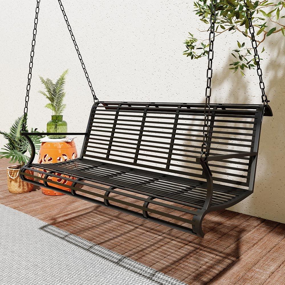 Heavy Duty 500 Lb Roll Back Metal Porch Swing