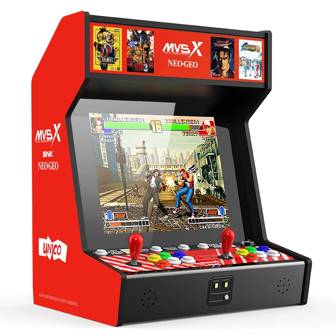 NEOGEO MVSX Home Arcade with 50 Pre-Loaded SNK Retro Games, 17" Screen Home Entertainment Arcade with 2 Joysticks, Including The King of Fighters/Samurai/Metal Slug and More