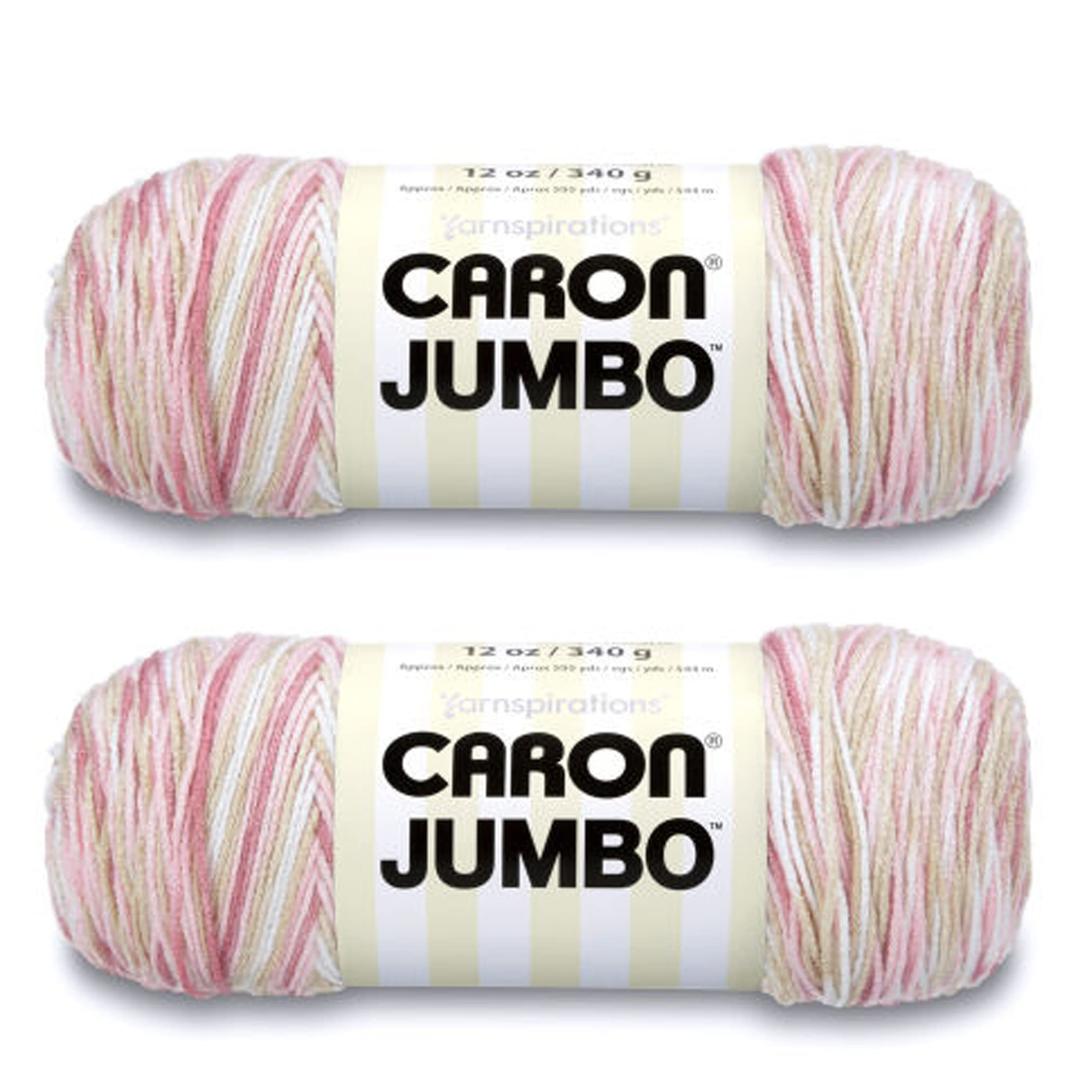 Caron Jumbo Prints Rosewood Yarn - 2 Pack of 340g/12oz - Acrylic - 4 Medium (Worsted) - 595 Yards - Knitting/Crochet