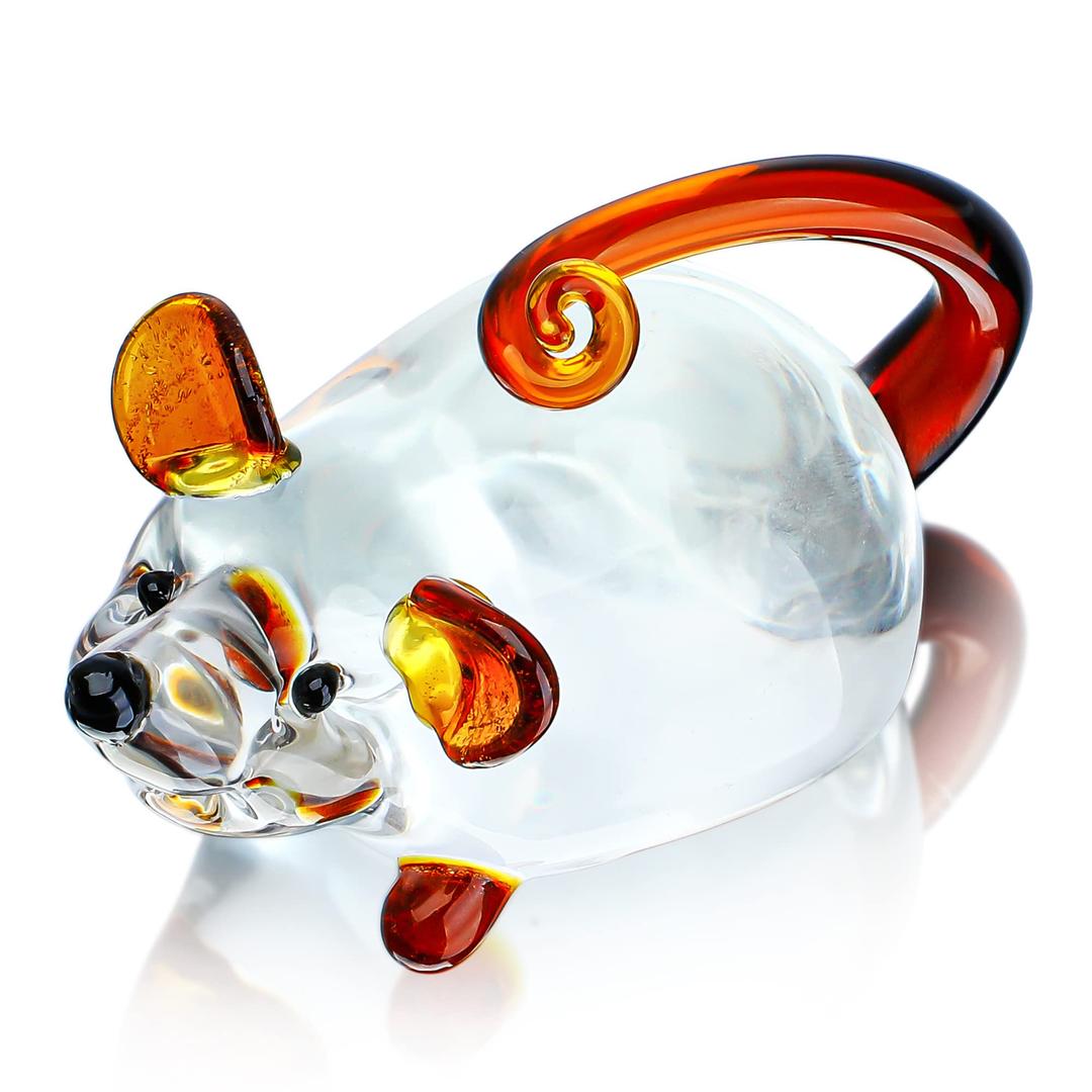 3.8inch Crystal Mouse Figurine Collectibles Glass Rat Statues Ornament Tabletop Showpiece Great Gifts idea for Birthday, Mother's Day, Christmas, Anniversary